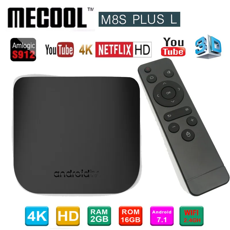 MECOOL M8S PLUS L 2G 16G Android 7,1 Amlogic S912 tv box H.265 4K HDR 10 2,4G 100M M8S Plus L медиаплеер телеприставка