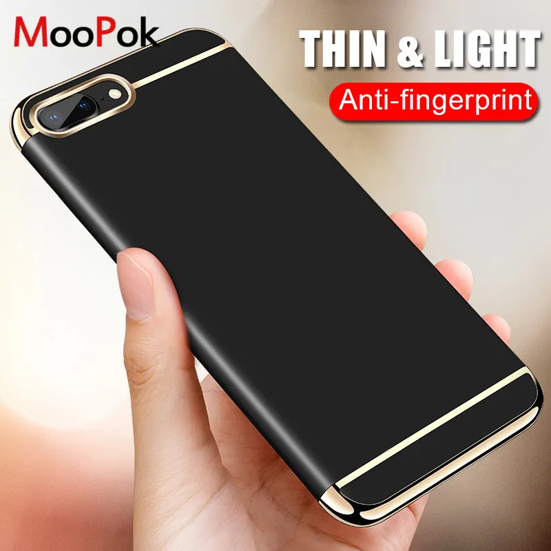 

Moopok Luxury Plating Protection Case For iphone 7 8 Plus Hard PC Full Cover Cases For iphone 7 8 7Plus 8Plus Phone Case Shell