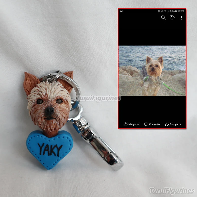 Ooak ミニチュアドールハウス ポリマークレイフィギュア 手作りの鳥 ペット 動物 犬 カスタマイズ可能なキーリング 名前と日付のチェーン Statues Sculptures Aliexpress