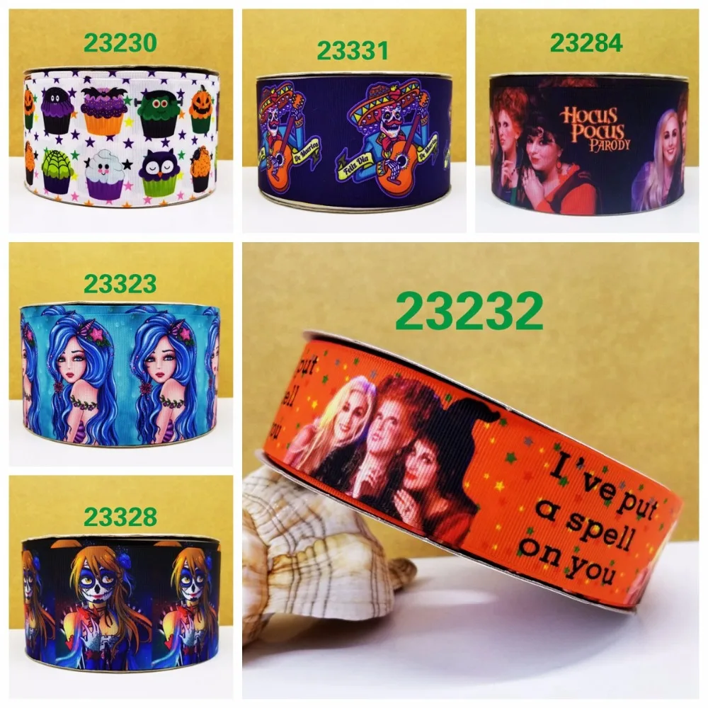 

Free shipping 50 yard cartoon printed grosgrain ribbon 23230