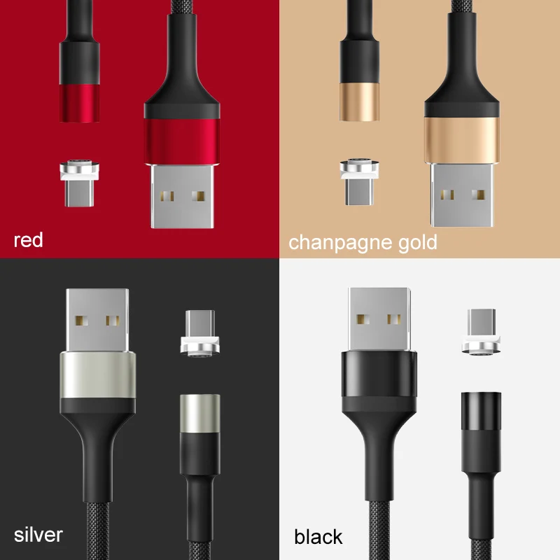 Магнитный usb-кабель 3A для iPhone, Micro USB type-C, кабель для быстрой зарядки, Магнитный зарядный кабель Micro usb, USB C для samsung, Xiaomi