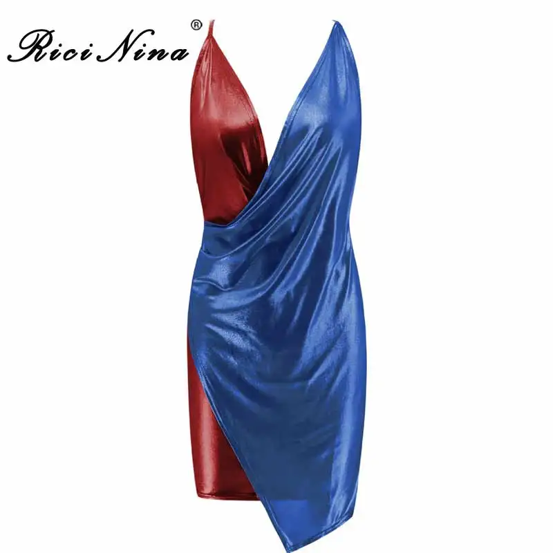 RICININA 2019 Women Dress Woman Deep V-Neck Sleeveless Backless Cross Bandage Mini Dress Ladies Casual Sexy Bodycon Dresses