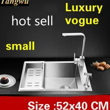Квартиры мини кухня ручная раковина одинарная мойка высокого качества сделать блюда 304 нержавеющая сталь Горячая 52x40 см