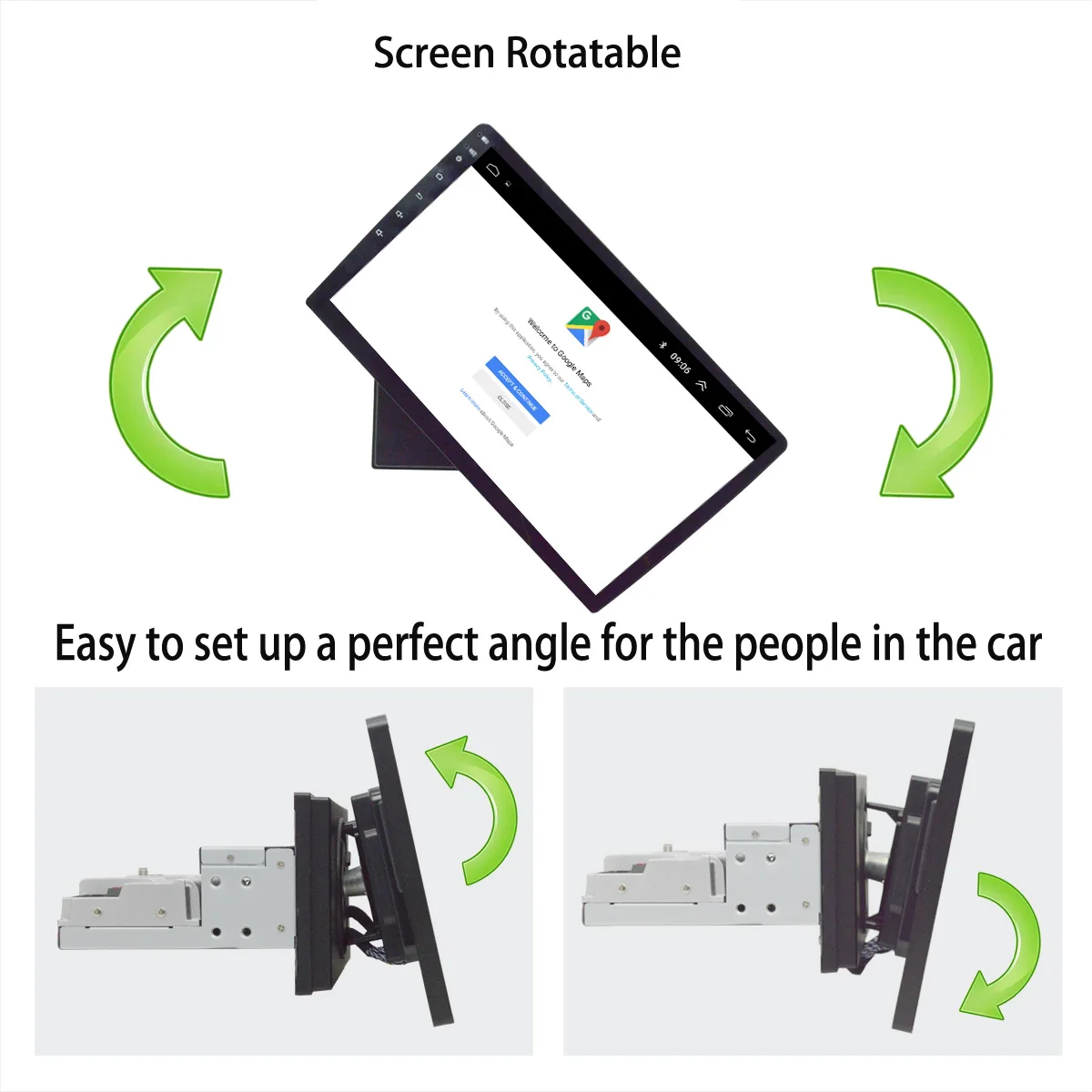 8 Core Android 8.1 Auto Radio-Player Multimedia 101 zoll 360 Grad Einstellbar Touchscreen Player Na