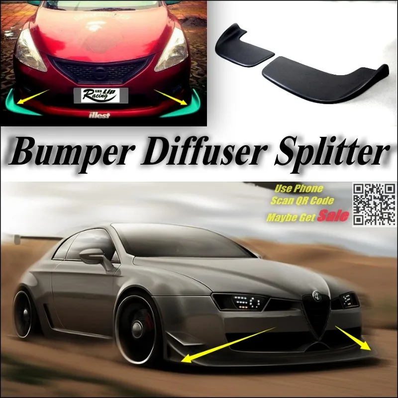 Car Splitter Diffuser Bumper Canard Lip For Alfa Romeo Brera  Spider AR Tuning Body Kit  Front Deflector Fin Chin Decline Body