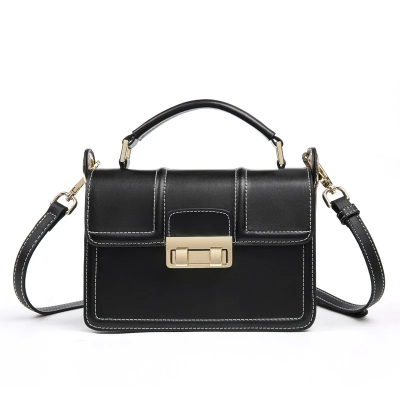 

Women's new wave leather buckle shoulder Messenger bag Korean version of the wild wave leather shoulder Messenger bag