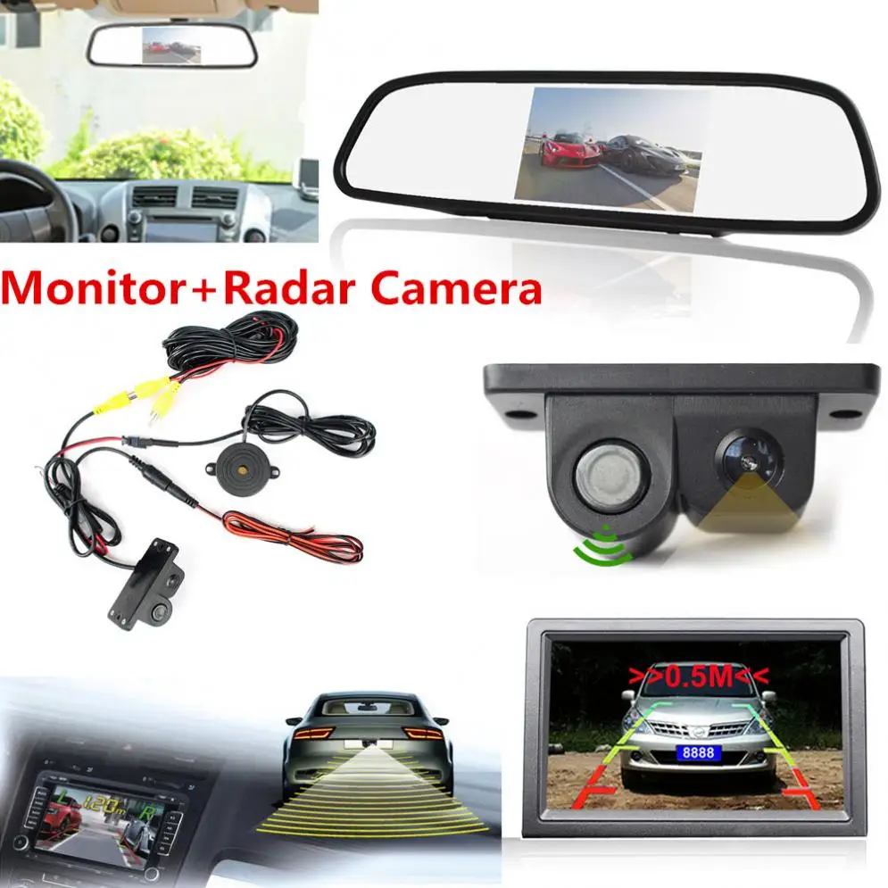 

4.3 Inch 12-24V 480x272 TFT-LCD Car Rear View Mirror LCD Display Monitor with DC 12V Night Vision Car Rear View Parking Camera