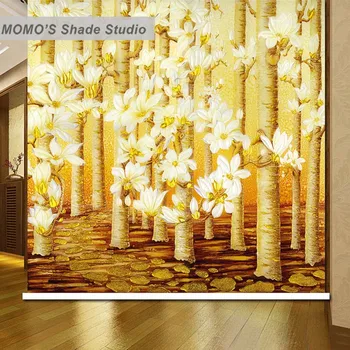 

MOMO Roller Blinds Blackout Design Window Blinds Shades Painting Curtains Roller Shades Thermal Fabric Custom Size, Alice181