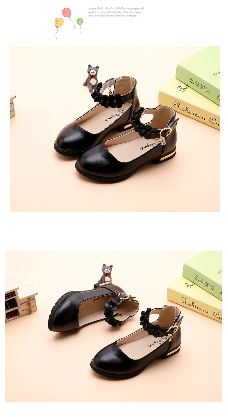 SLYXSH/детская кожаная обувь для девочек модельные туфли черного, красного и белого цветов Детская школьная обувь принцессы размеры 27-37
