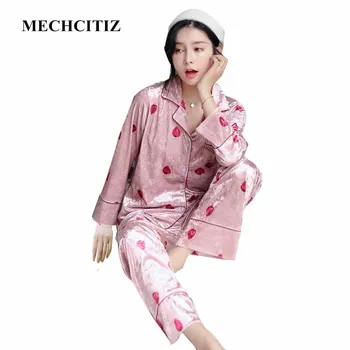 

MECHCITIZ Female Sexy Pajamas Set Autumn Winter Velvet Robe Sling Pajamas Long Sleeved Pants Women Nightgown 4 Color Sleepwear