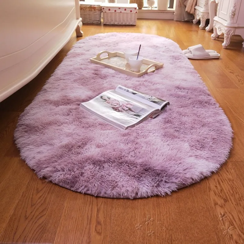 Овальный пестрый лохматый ковер домашний декор гостиной спальни ковер мягкий пушистый коврик современная детская комната меховой ковер напольный коврик для гардероба