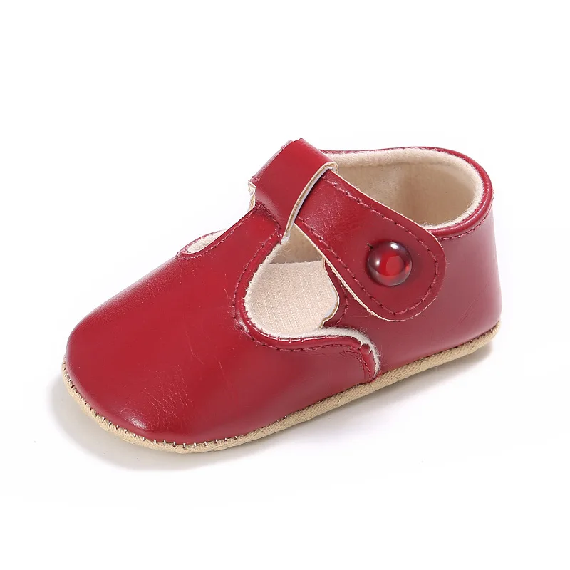 Г., Весенняя модная обувь для маленьких девочек мягкая подошва с пряжкой и ремешком, детская обувь 4 цвета для детей от 3 до 18 месяцев - Цвет: Red