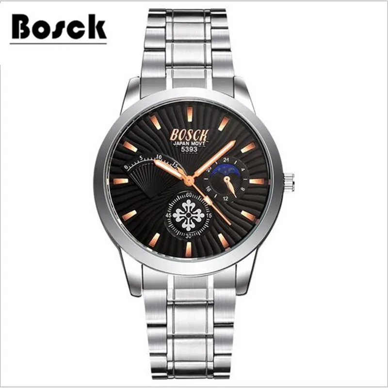 BOSCK famous watches quart watch design sport steel clock font b top b font quality military