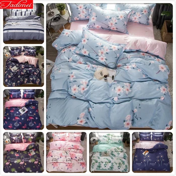 

Village Style 3/4 pcs Bedding Set Soft Cotton Duvet Cover Bed Linen Single Double Queen King Size Quilt Comforter Pillow Case 2m