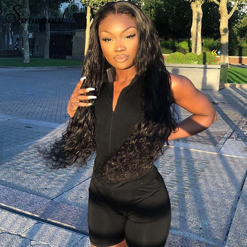 Simenual Zipper Casual Black Bodysuit Solid Basic Sleeveless Rompers Womens Jumpsuit Fashion 2019 Summer Skinny Bodycon Bodysuit Simenual Zipper Casual Black Bodysuit Solid Basic Sleeveless Rompers Womens Jumpsuit Fashion 2019 Summer Skinny Bodycon Bodysuit