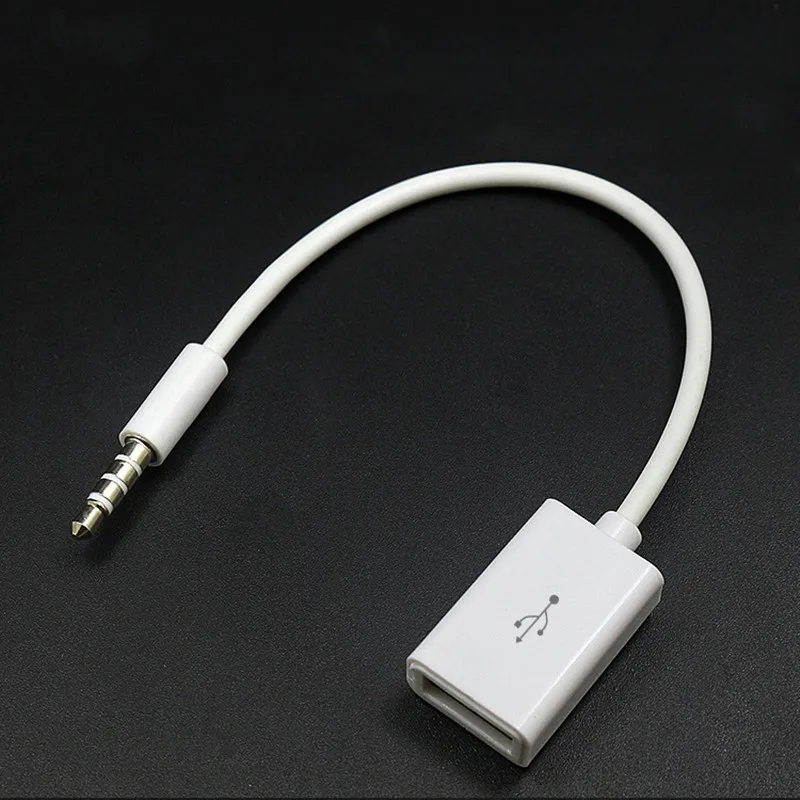 Автомобильный MP3 3,5 мм штекер AUX аудио разъем для USB 2,0 Женский кабель конвертер кабель для наушников Высокое качество ПВХ для автомобиля