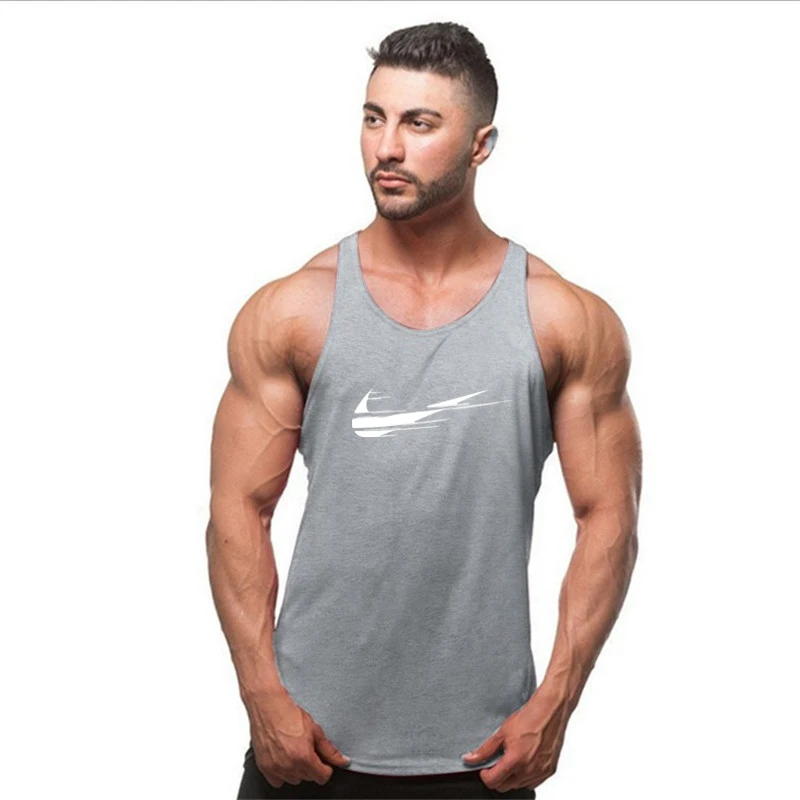 

2019 fashion Golds gyms Brand singlet canotte bodybuilding stringer tank top men fitness vest muscle guys sleeveless vest