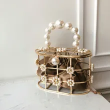 Винтажная женская вечерняя сумочка в виде жемчужины, с металлическими вырезами, со стразами, вечерние сумки на плечо и через плечо, свадебная сетчатая женская сумка-клатч