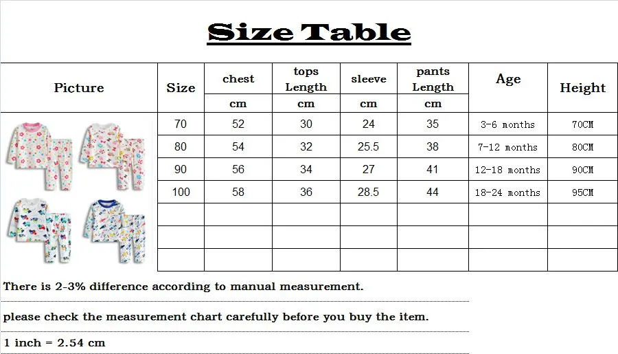 2018 Autumn Winter Newborn Baby Boys Girls Clothing-Set Cotton Kids Flowers Fish Airplane Princess Car Pajamas clothes suit (1)_