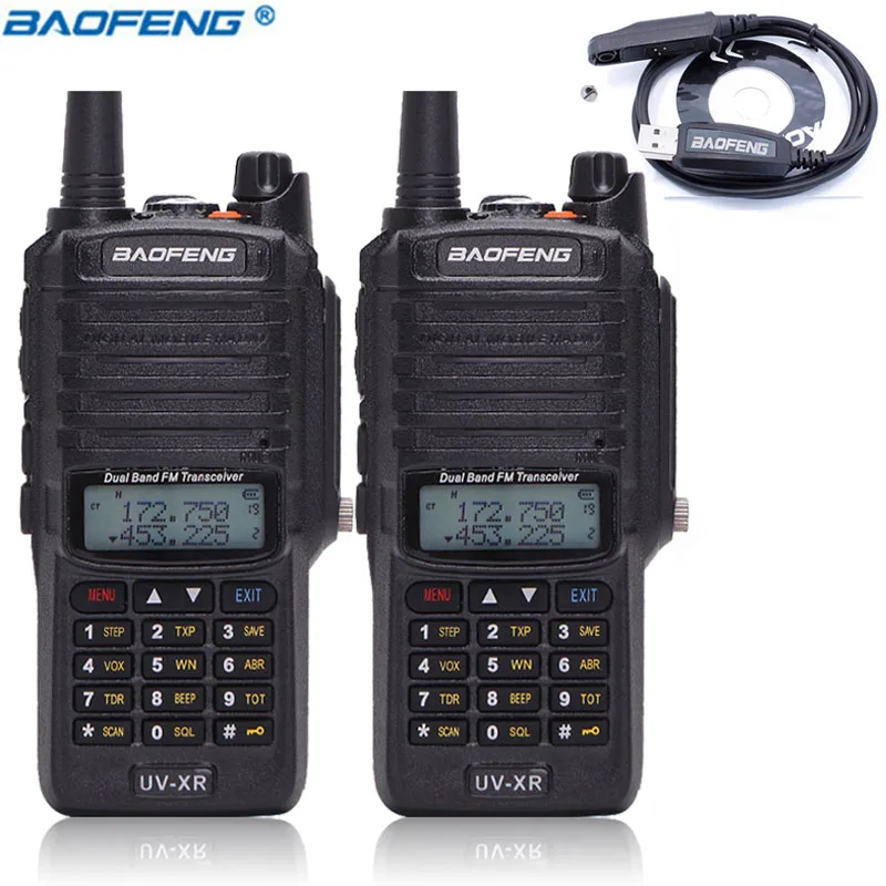 2 PCS Baofeng UV-XR Walkie Talkie 10W High Power 4800mAh WaterProof Dual Band Portable Two Way Radios