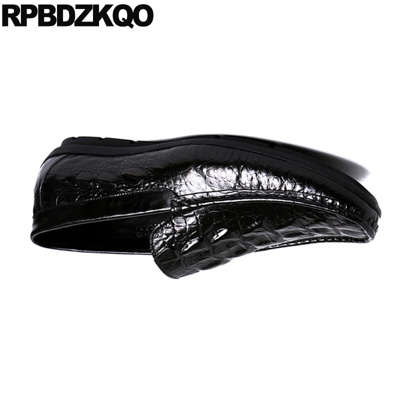 Zapatos Estilo Hombres Lujo De Conducción rojo Mocasines Negro Resorte Real Python Los Genuino Cuero Cocodrilo Marca Negro Británico Wn0q1zZfq