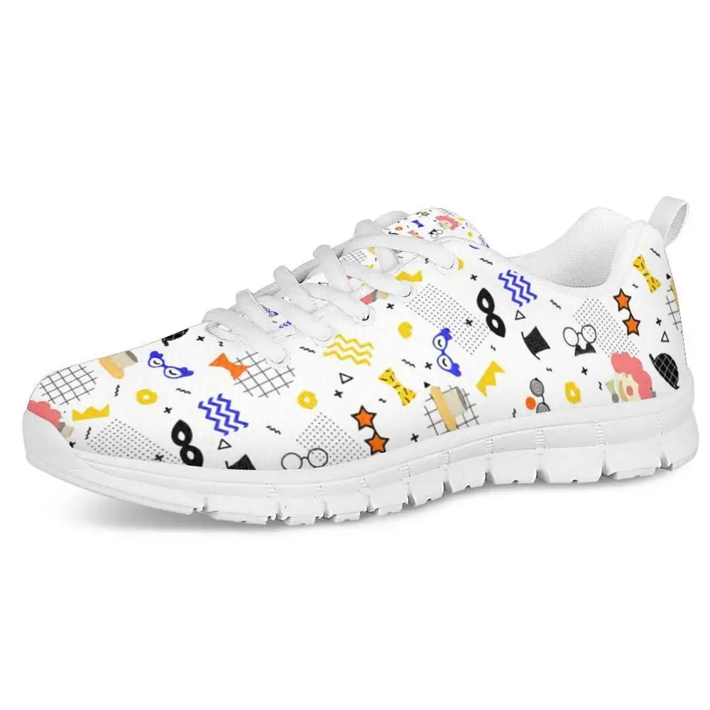 

FORUDESIGNS Womens Fashion Sneakers Breathable Cartoon Little Animal Pattern Running Sport Shoes Non-slip Lace-up Walking Shoes