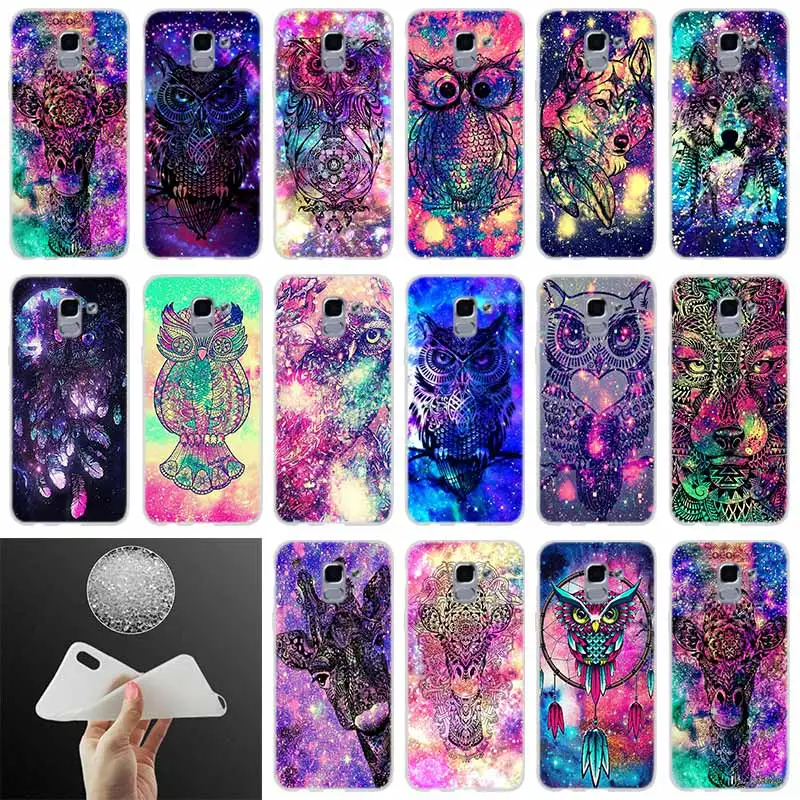 

Phone case Cover Space Giraffe Wolf owl Pattern FOR Samsung Galaxy J6 J4 J8 J7 2018 Plus J3 J5 J7 Prime Pro 2017 2016 Casse