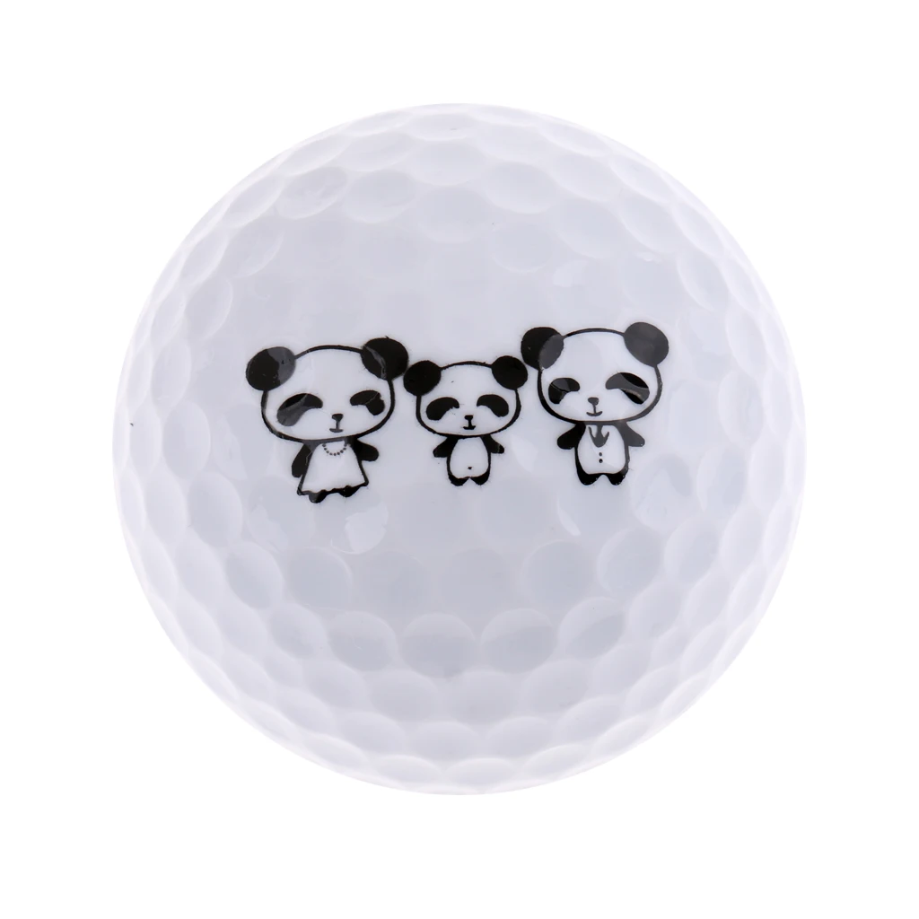 Golf Driving Range Practice Ball Cute Panda Printed Golf Ball Elastic Lightweight Flexible Golf Accessories Ball