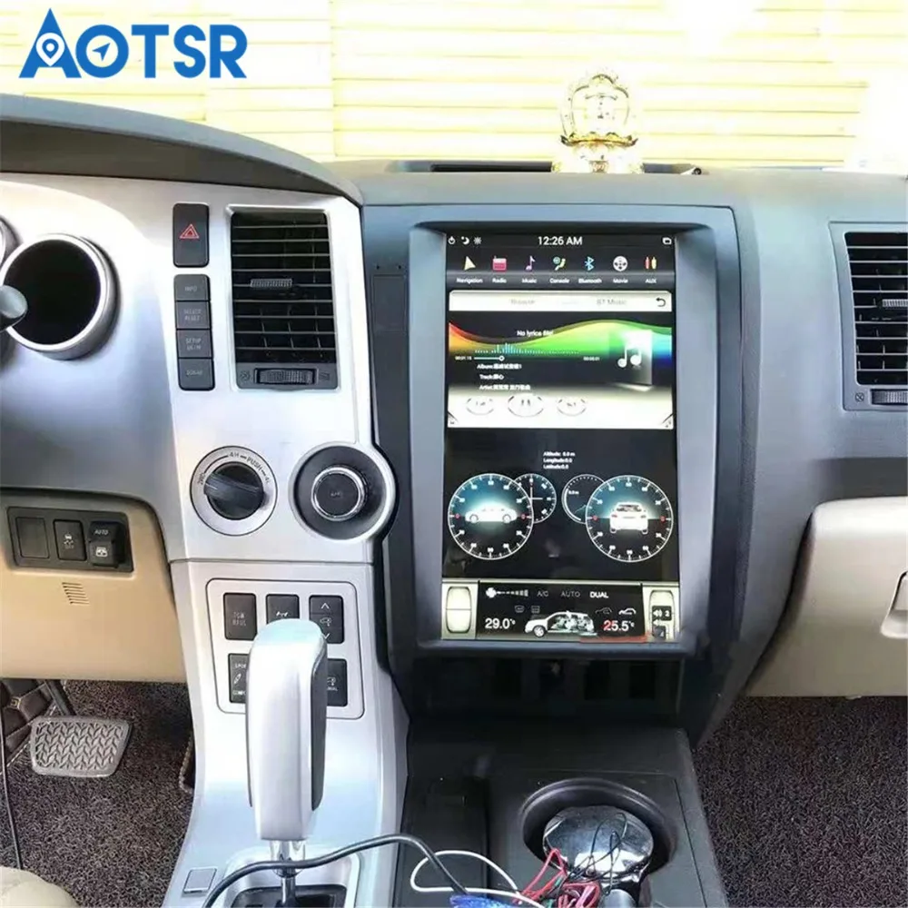 Best 13.6 inch Android 8.1 ROM 64GB Car GPS Navigation player For TOYOTA Tundra 2007-2013 Head Unit stereo multimedia car DVD Player 3