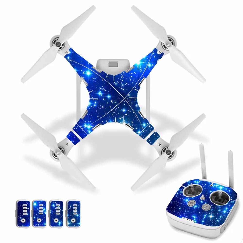 

[J30029] Starry sky Waterproof PVC Decal Skin Sticker For DJI Phantom 3 Drone body protection film+remote Controller cover