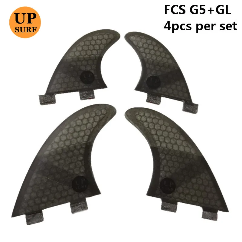 Fcs quad G5+ GL для серфинга tabla de surf тяги для серфинга сотовые из стекловолокна quilla surf fcs ailerons - Цвет: Black 4pcs
