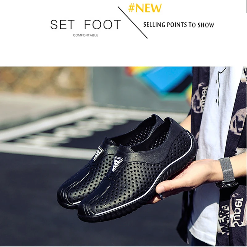 New men's sandals men's garden shoes summer sandals high quality breathable clog shoes lightweight large size