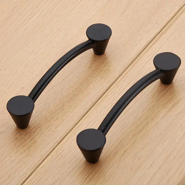 6pcs 128mm Zinc Alloy Black Drawer Knobs Unique Kitchen Furniture