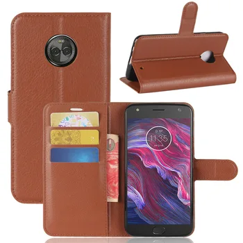 

30pcs/lot Lichi wallet PU Leather stand+TPU Cover Case with card slot For Motorola Moto X4 2017