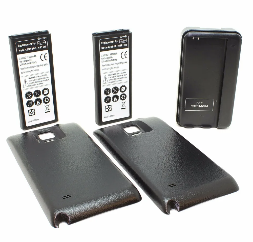 

2x 6800mAh EB-BN910BBE Extended Battery+3 Optional Color Case+Charger For Samsung Galaxy Note IV 4 Note4 N910F/H/S/U/L/A/P