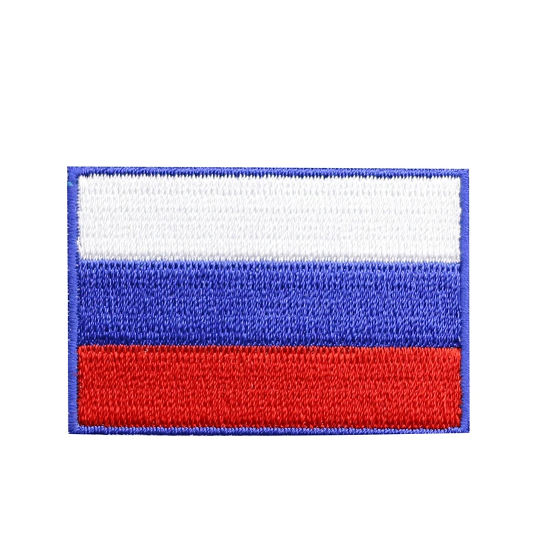 

High Quality Small Iron On Russia Flag Patches Patriotic Military Patches with Glue for Backpack Coat DIY