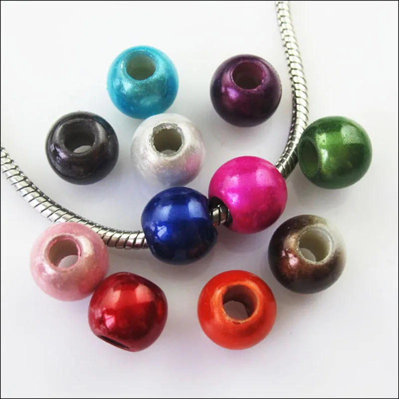 

20Pcs Acrylic Loose Spacer Beads 5mm Hole fit European Charms Bracelets 12mm