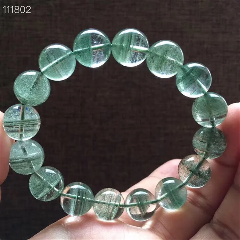 

13mm Genuine Natural Green Phantom Quartz Bracelet Women and Men Full Water Round Bead Crystal Stretch Fashion Bracelet AAAAA