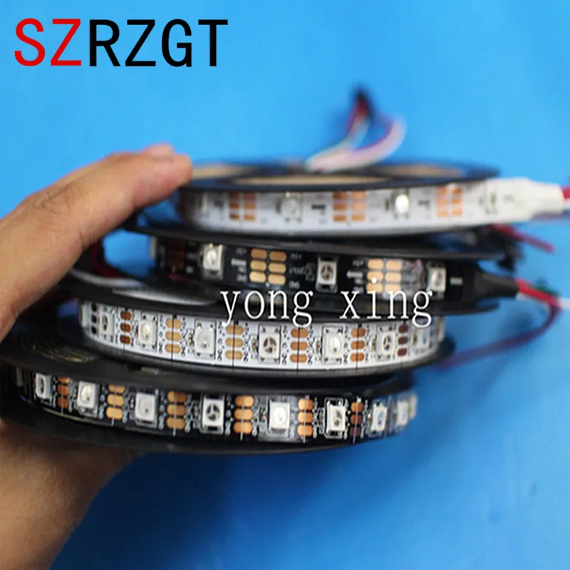 SZRZGT WS2812B 5050 RGB Светодиодная лента 5 м 150 300 светодиодов 144 30 светодиодов/м