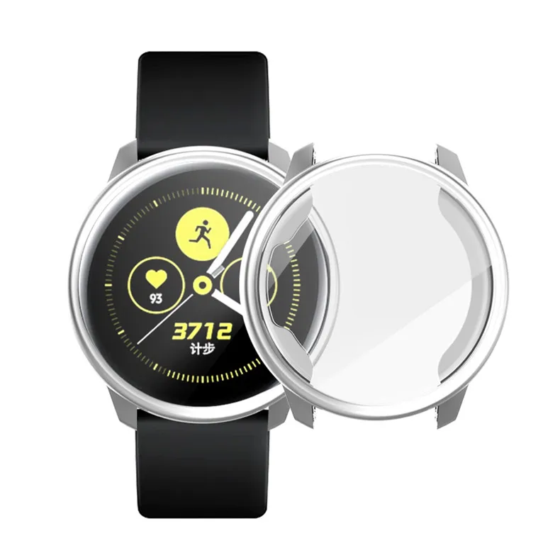 SIlver Для Galaxy Watch Active Cover мягкий резиновый из ТПУ защитный чехол тонкие Смарт-часы Чехлы для samsung Galaxy Active Cover Shell - Цвет: SIlver