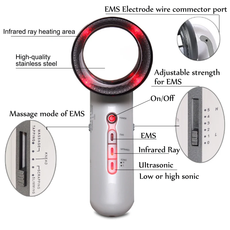 Ультразвуковая кавитация EMS лицо массажер для коррекции фигуры жиросжигатель er анти-Инфракрасный ультразвуковая терапия Аппарат Для Похудения жиросжигатель
