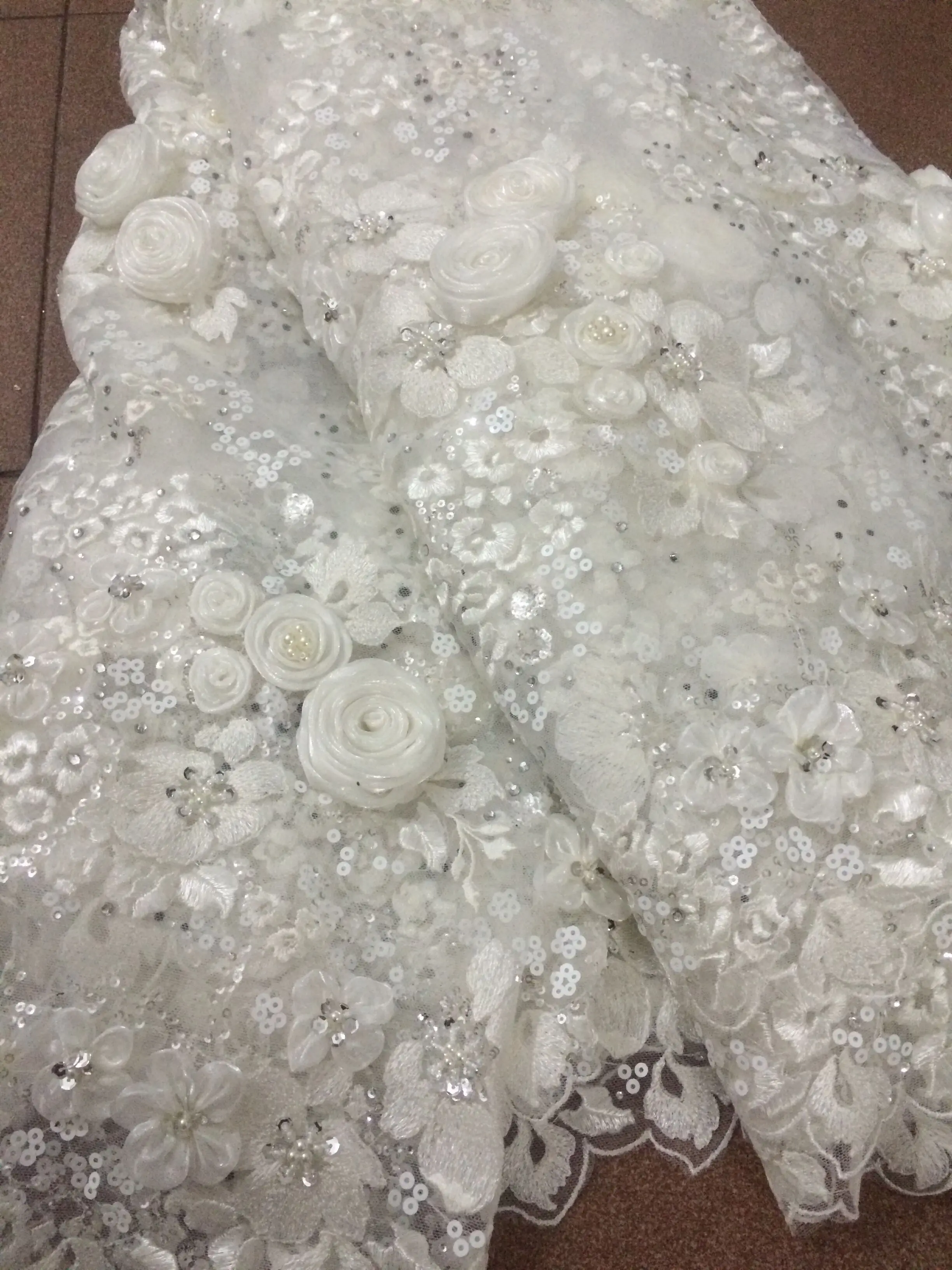 heavy embroidered lace fabric