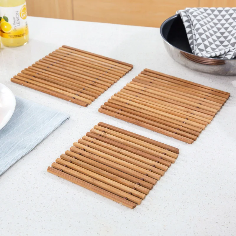 Hollow Bamboo Coaster Heat Insulation Pad Anti Scald Placemat Table Mat Dish Pot Holder Kitchen Accessories Hollow Bamboo Coaster Heat Insulation Pad Anti Scald Placemat Table Mat Dish Pot Holder Kitchen Accessories