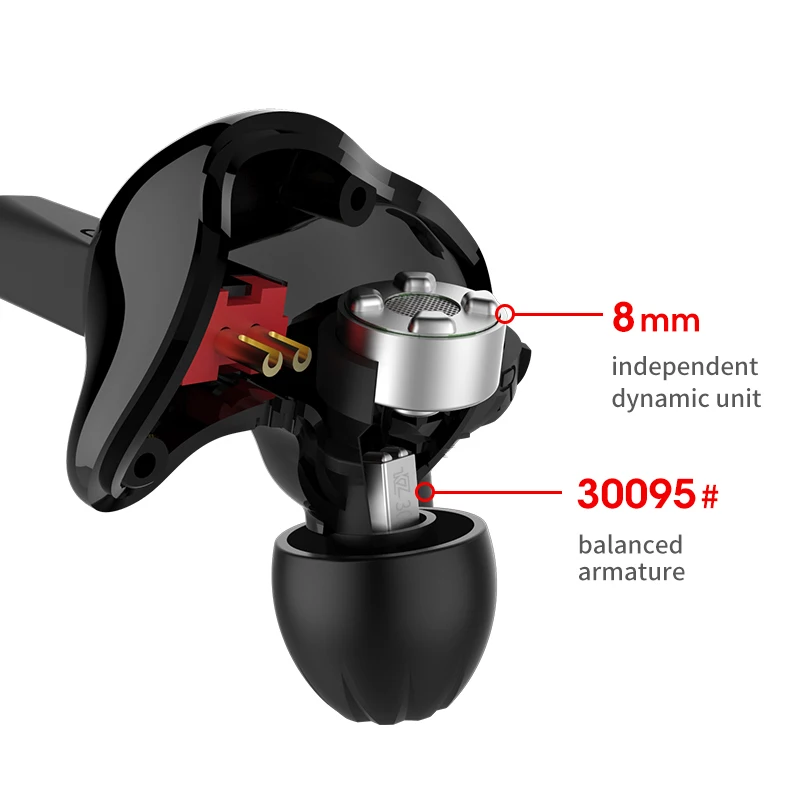  KZ ZS4 1BA+1DD Hifi Sport In-ear Earphone Dynamic Driver Noise Cancelling Headset With Mic Replacement Cable KZ ZS10 KZ AS10