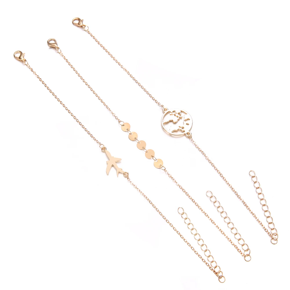 3-Pcs-set-Bohemian-Airplane-Earth-Map-Charm-Bracelets-Set-for-Women-Multilayer-Gold-Color-Link (1)