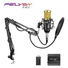 Microphone for computer Professional BM 800 Condenser Microphone 48V Phantom Power USB Sound Card Studio KTVHave