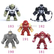 50 шт. большой громила Venom ленивый носорог VS Халк Бастер зеленые игрушки гоблинов Marvel строительные блоки экшн-Кирпичи Игрушки