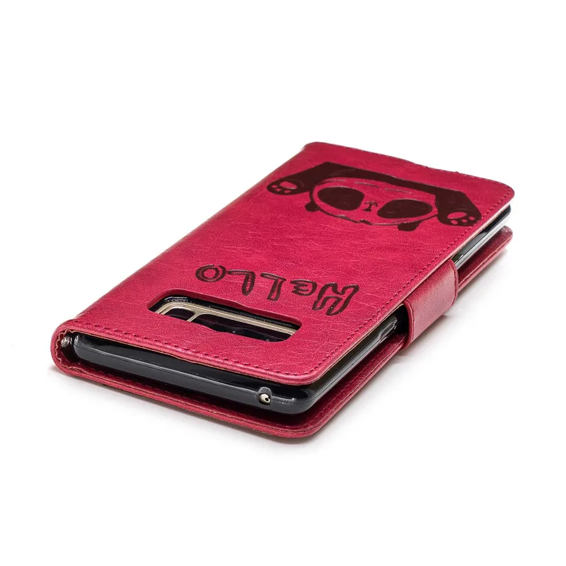 For Samsung Galaxy Note8 Note9 Case PU Leather 3D Hello Panda Embossing Stand Flip Case For Samsung Note8 Note9 Cell Phone Cover (6)