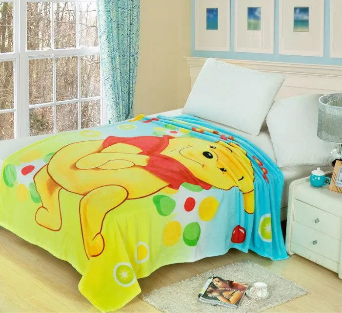 

Winnie the Pooh Printed Blankets Throws Bedding 150*200CM Size Girls Boy's Children's Kids Bed Home Bedroom Decoration Flannel