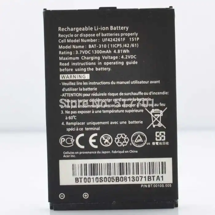 

ALLCCX high quality mobile battery UF424261F/BAT-310 for Acer E310 M310 S120 S300 with good quality and best price